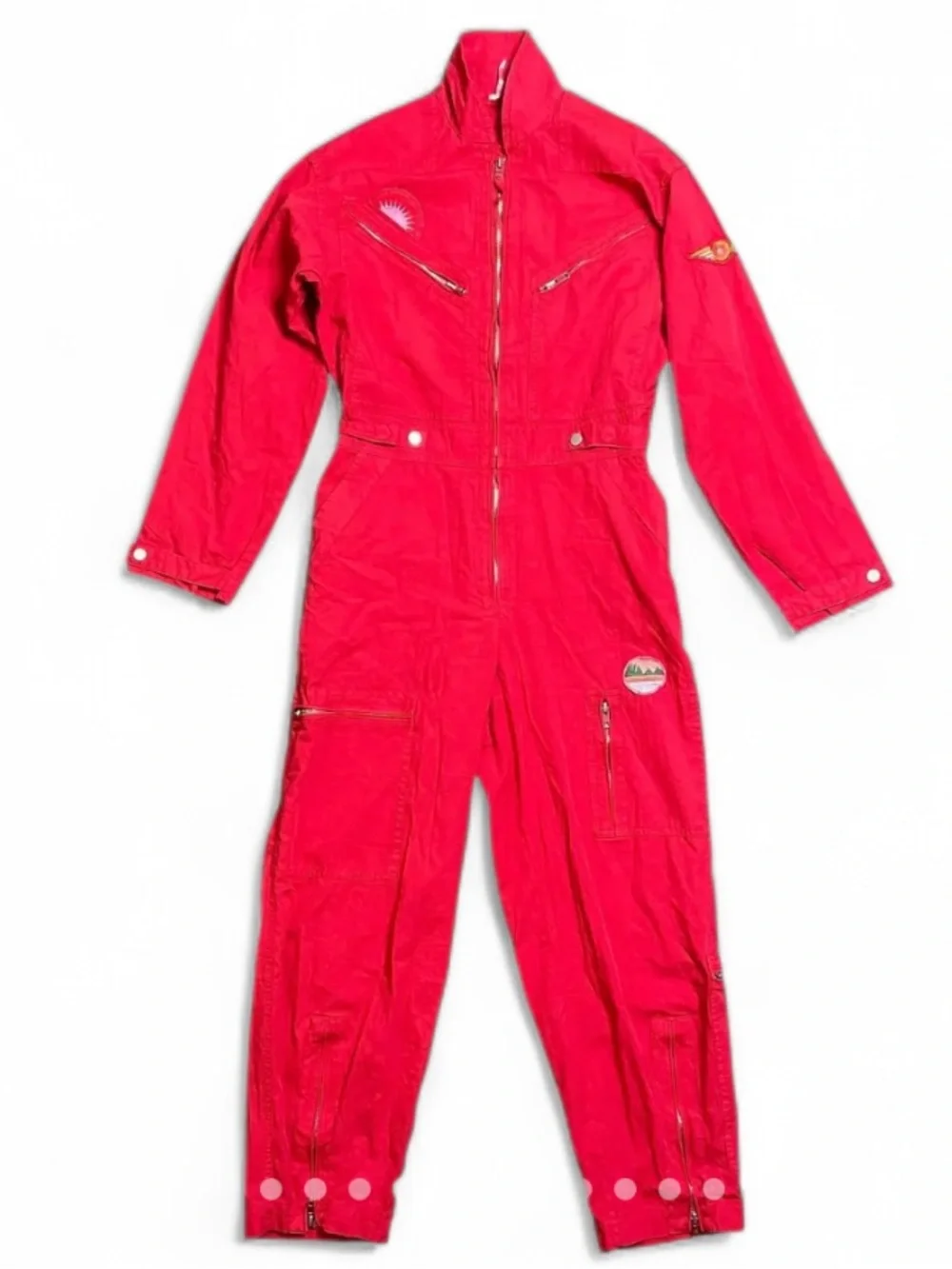RARE Free People Lena Flight Utility Jumpsuit Red - Picture 4 of 10